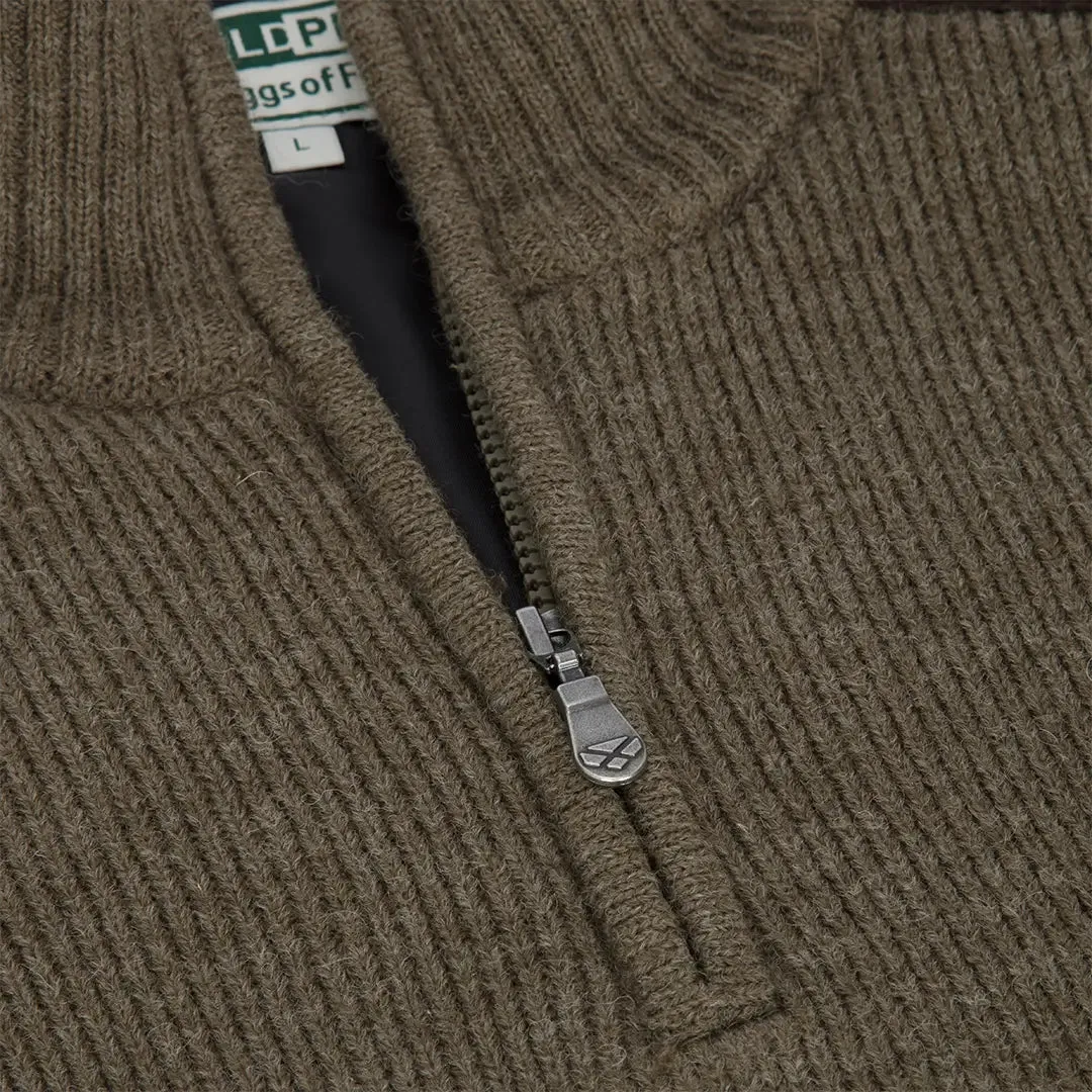 Hebrides II Zip Neck Windproof Pullover - Meadow Green by Hoggs of Fife