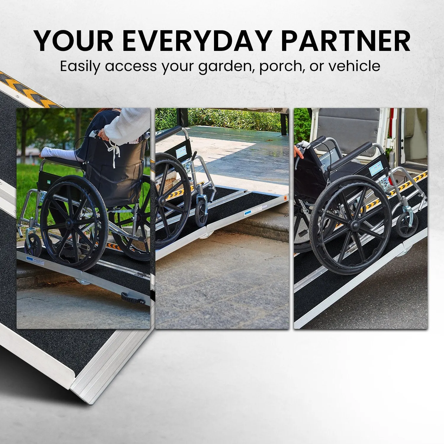 High-Grip Aluminum Portable 4ft Wheelchair Ramp, 272kg