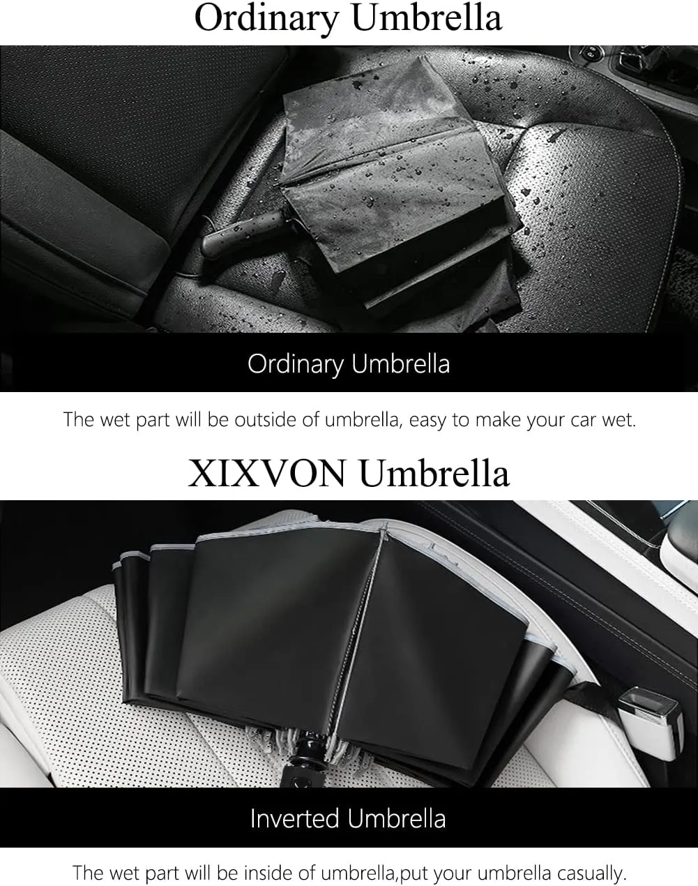 ITEM# 0172   Umbrella Pro | UPF 50  99% UV Protection, Reflective Safety Strip, Sturdy Windproof, Travel Portable, Automatic | Reverse Folding Umbrella (Watch Video)