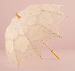 Ivory Battenburg Lace Parasol - Standard