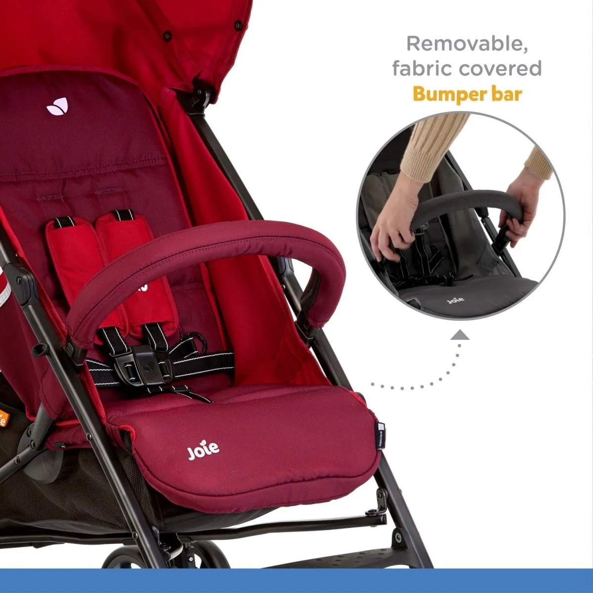 Joie Nitro lx Umbrella Stroller With Flat Reclining Seat- Cherry