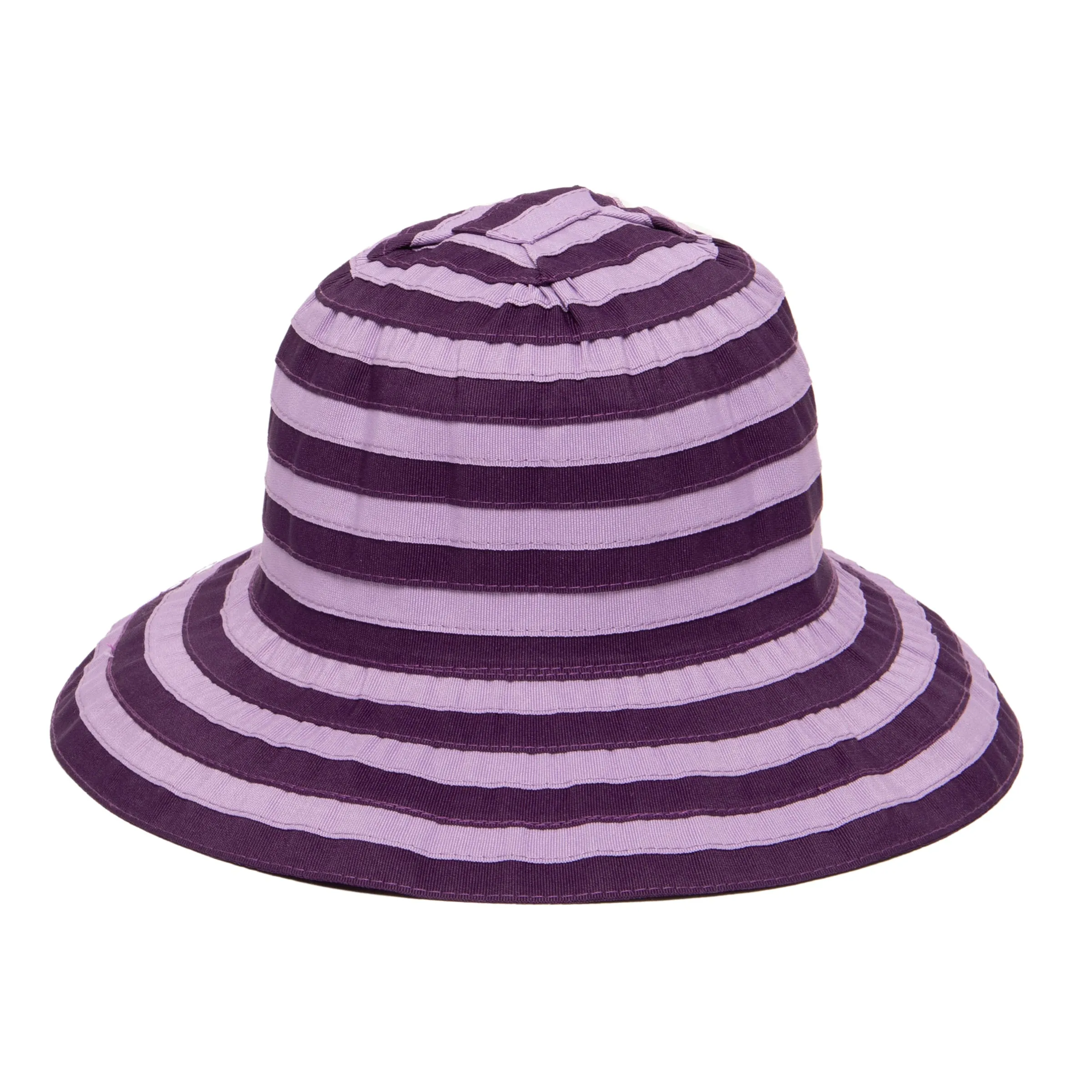 Kids Striped Ribbon Bucket Hat With Chin Strap