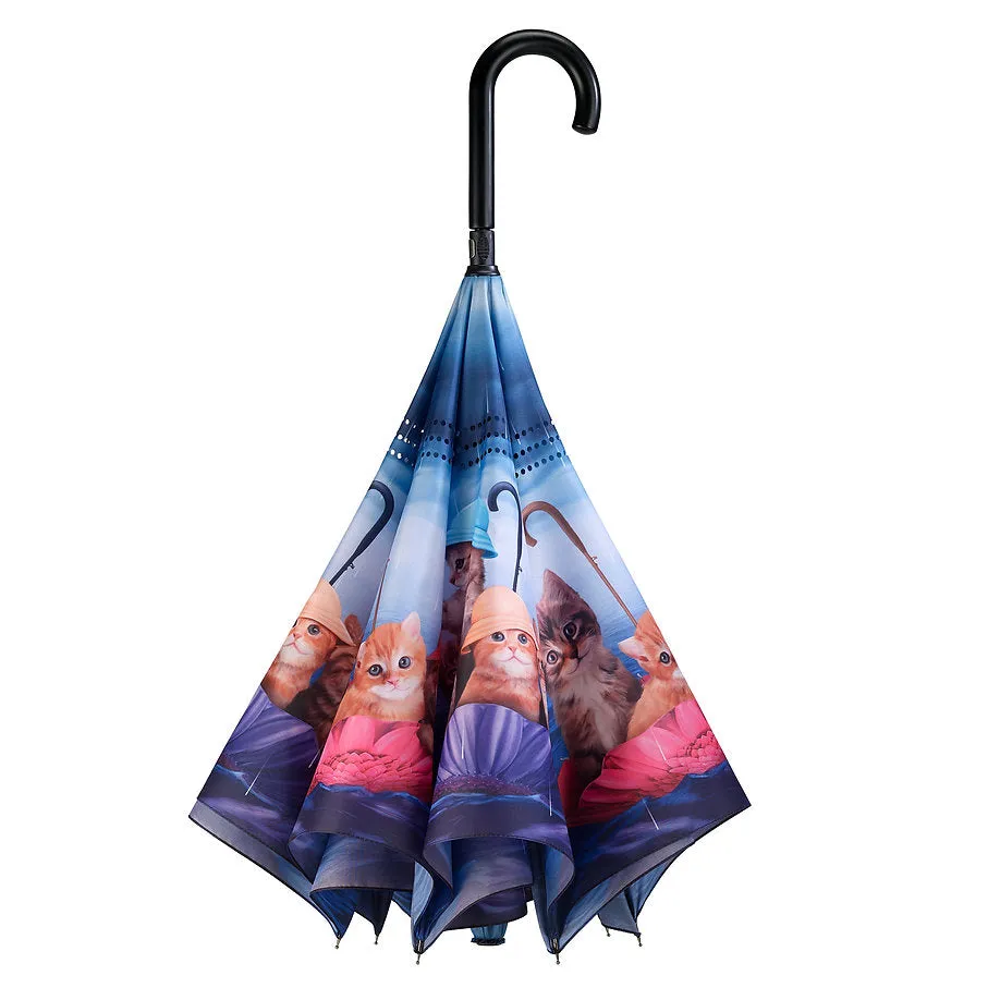 Kitten's Ahoy Reverse Close Stick Umbrella