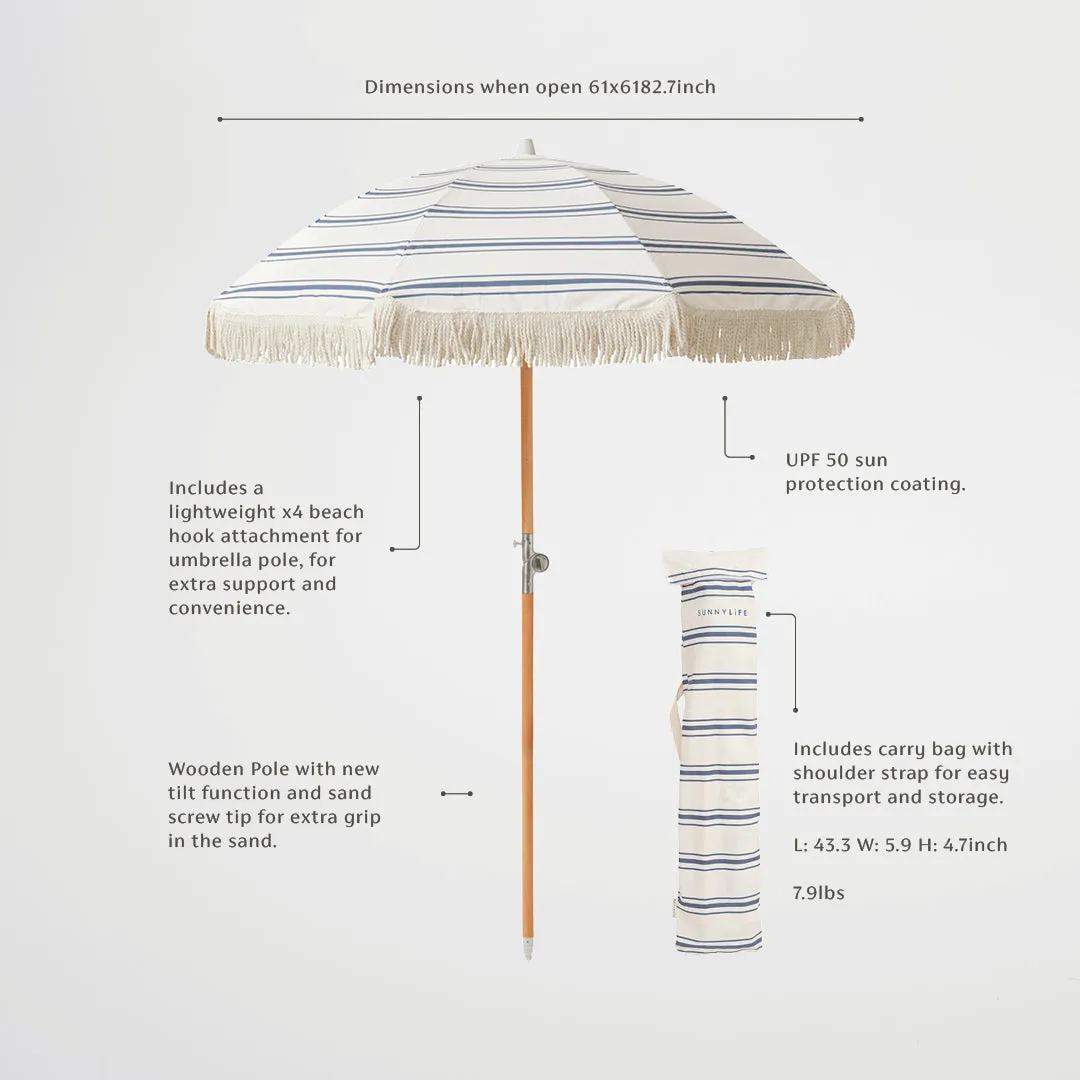 Luxe Beach Umbrella | The Resort Coastal Blue