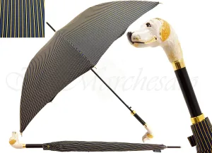 Men's Stripe Umbrella - Hound Head Handle