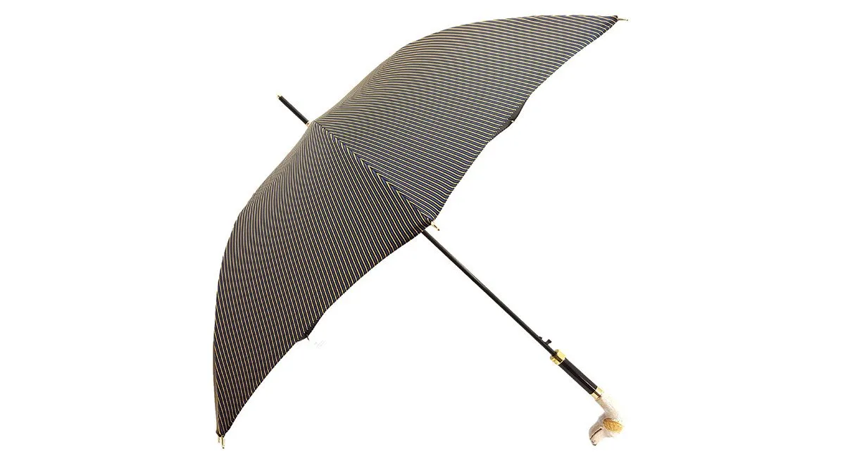 Men's Stripe Umbrella - Hound Head Handle