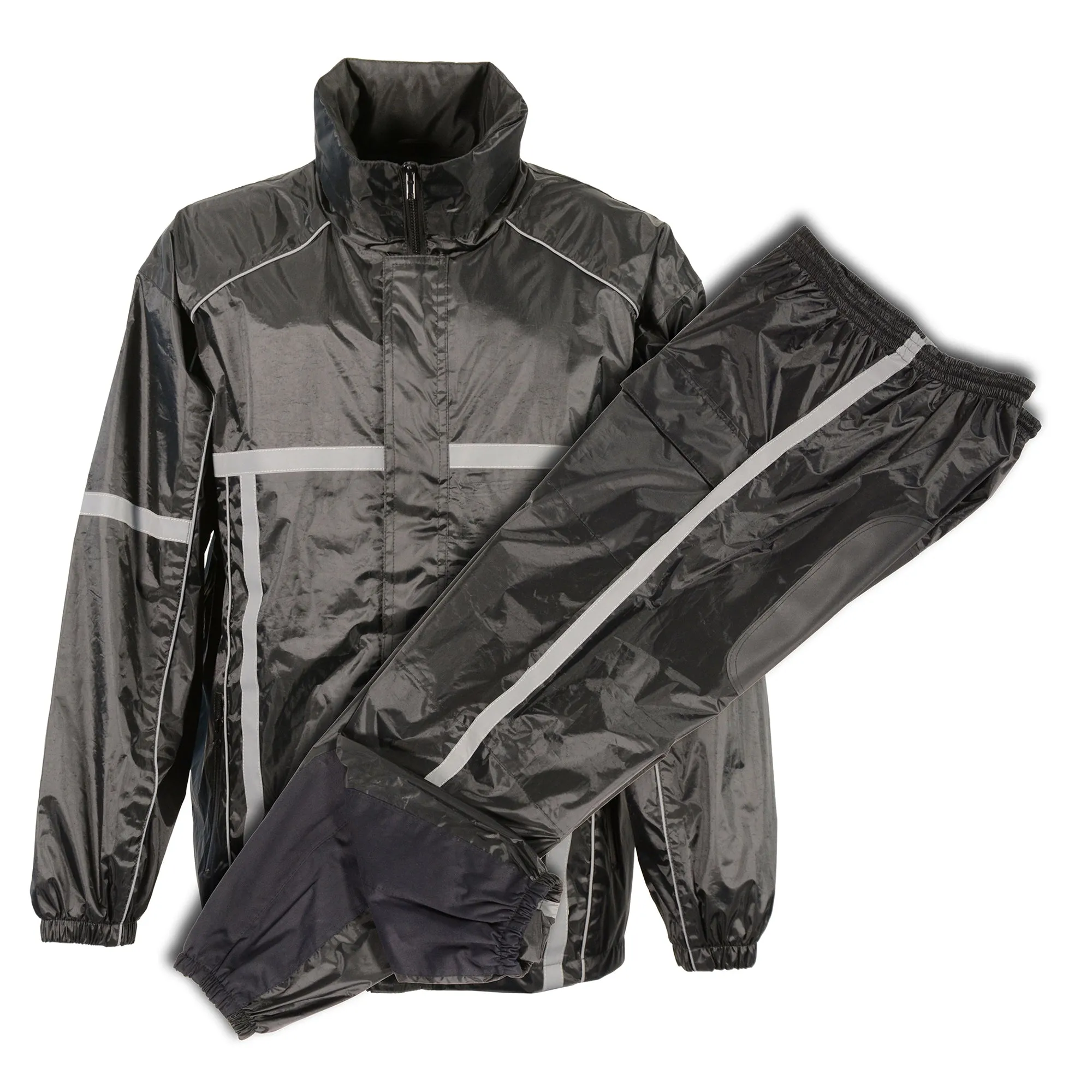 Men's Water Resistant Rain Suit w/ Hi Vis Reflective Tape