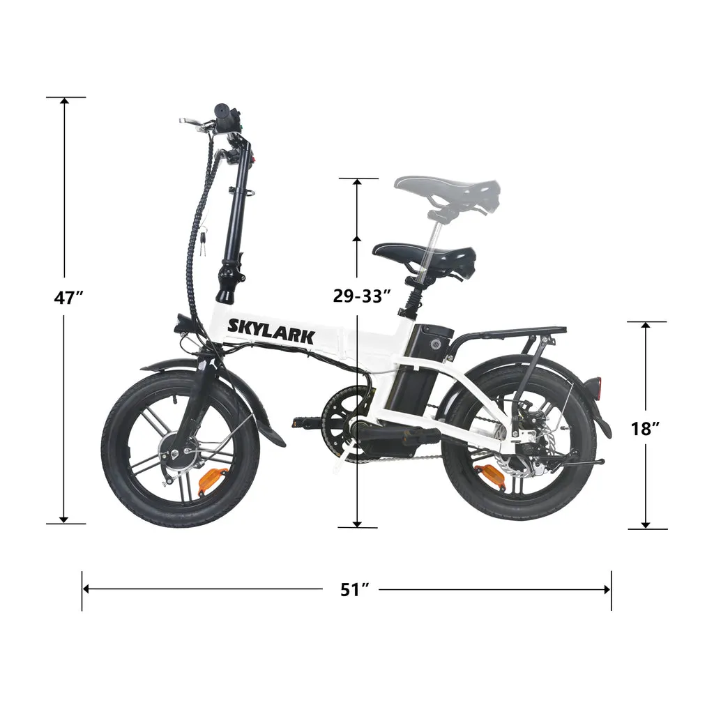 Nakto Skylark 16" Folding Electric Bike 250W 36V