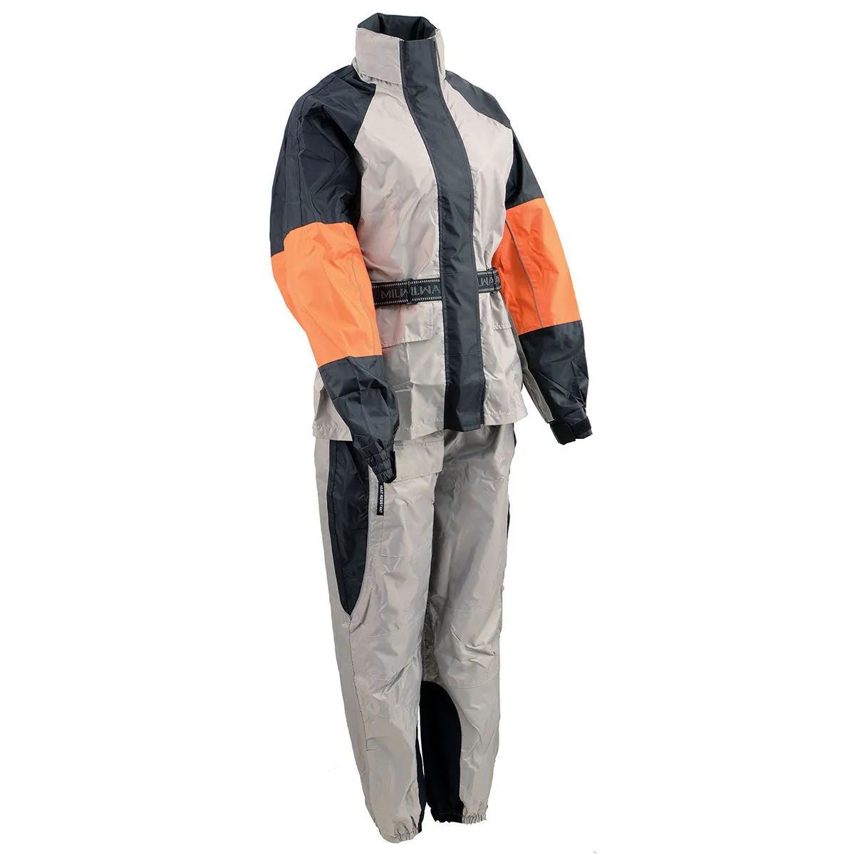 NexGen SH2217 Men's Orange and Silver Oxford Water-Resistant Rain Suit