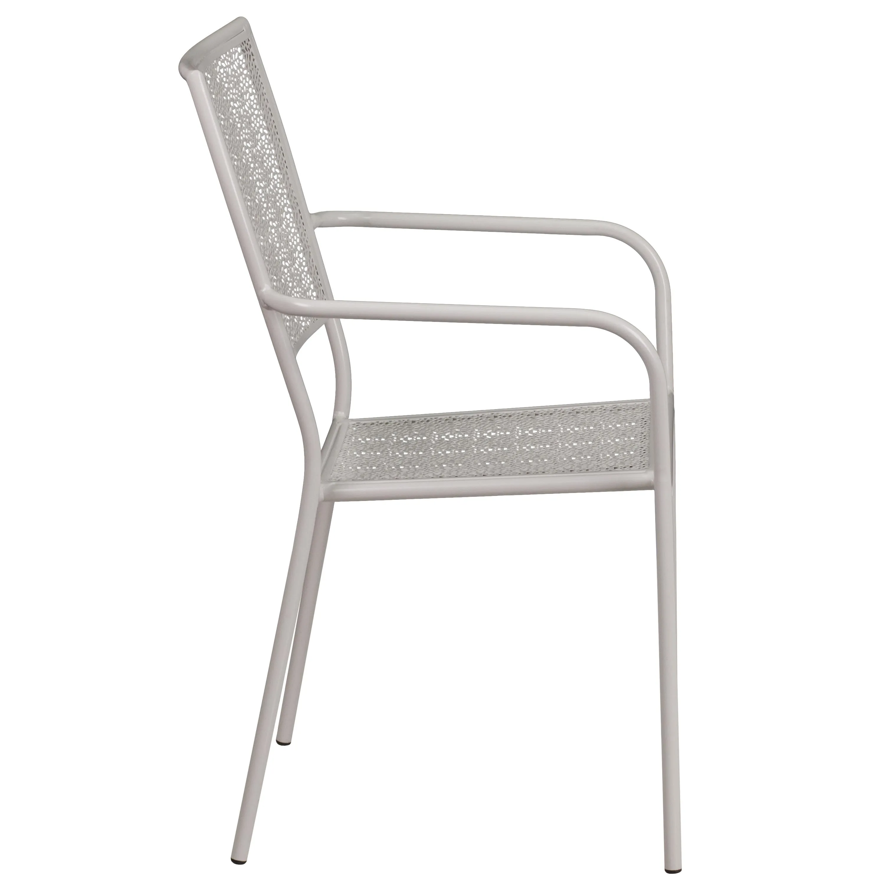 Oia Commercial Grade Indoor-Outdoor Steel Patio Arm Chair with Square Back