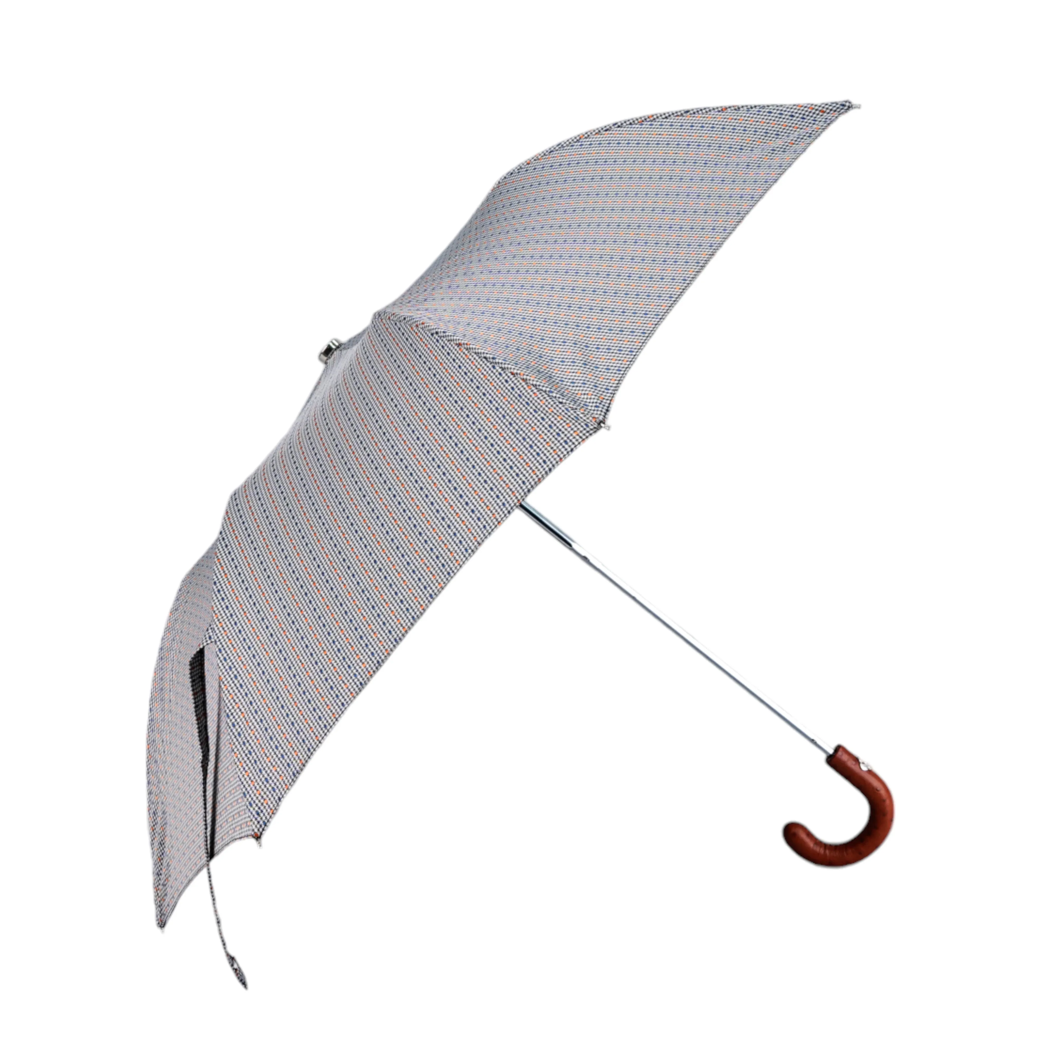 Polka Dots Jacquard: Foldable Umbrella with Bamboo