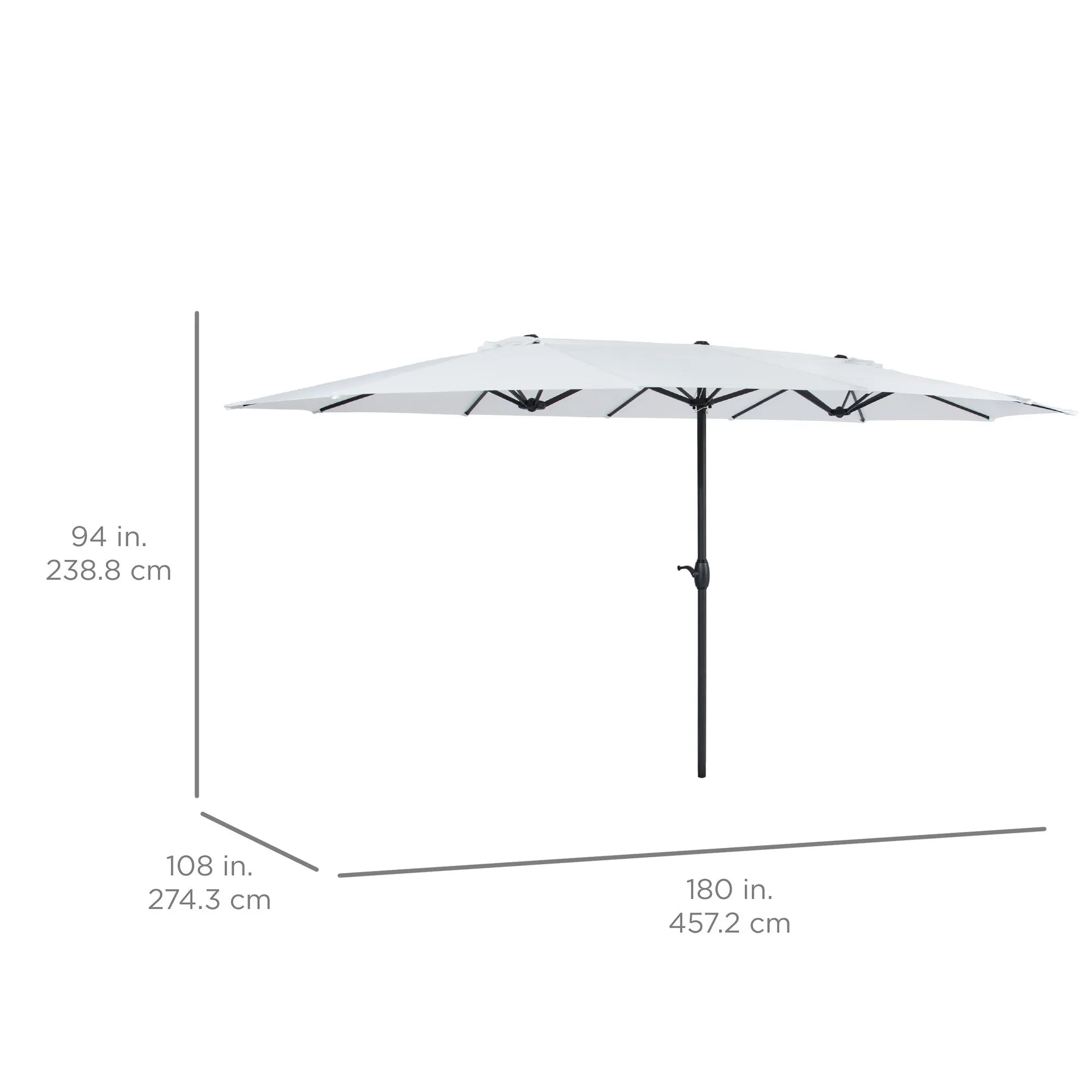 Rectangular Twin Market Patio Umbrella