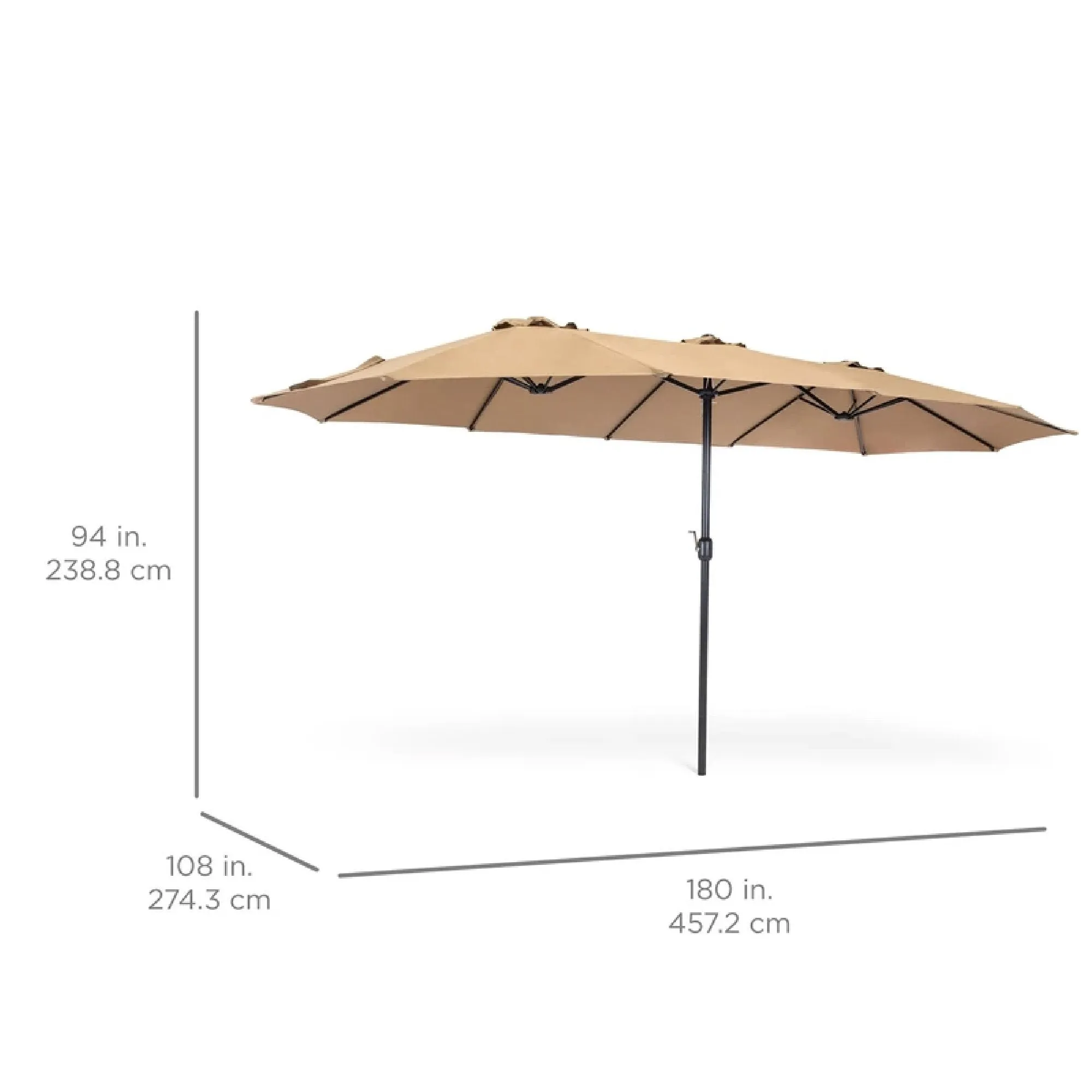 Rectangular Twin Market Patio Umbrella