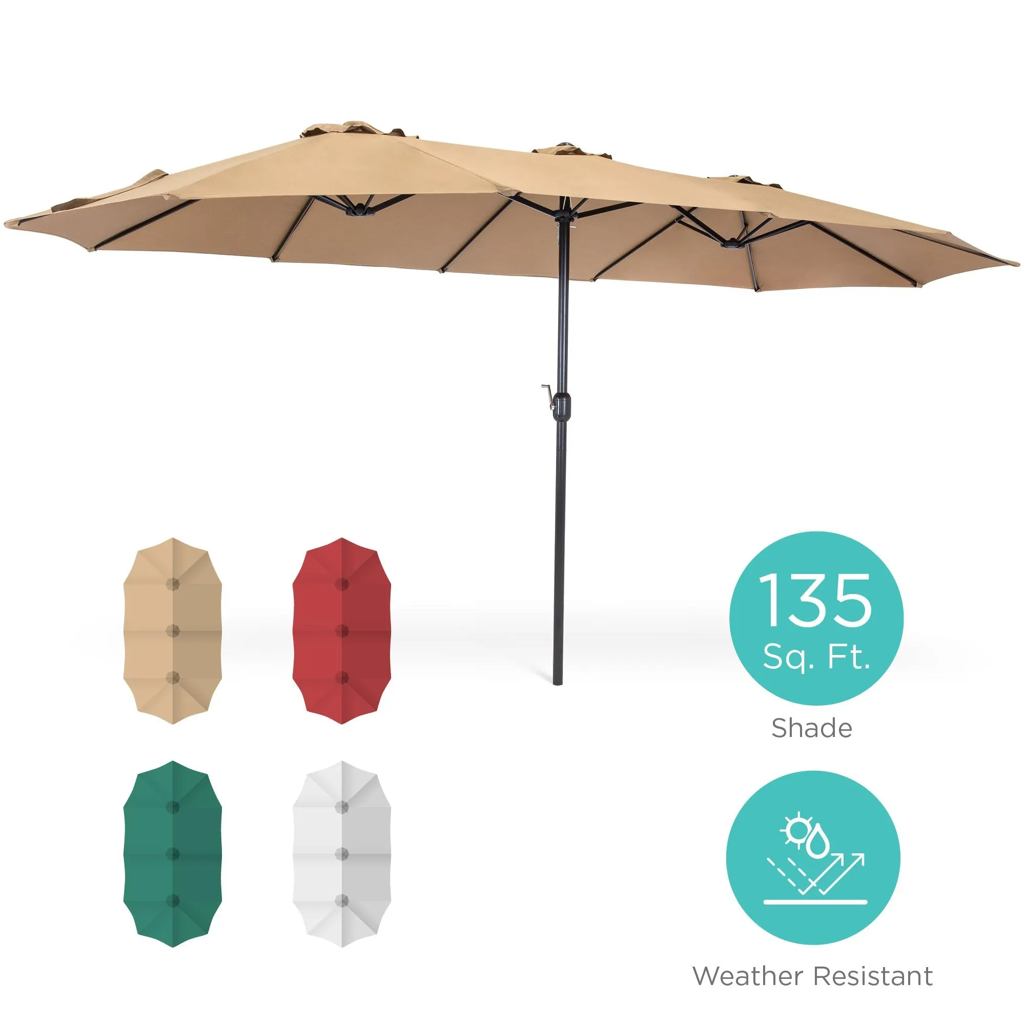 Rectangular Twin Market Patio Umbrella