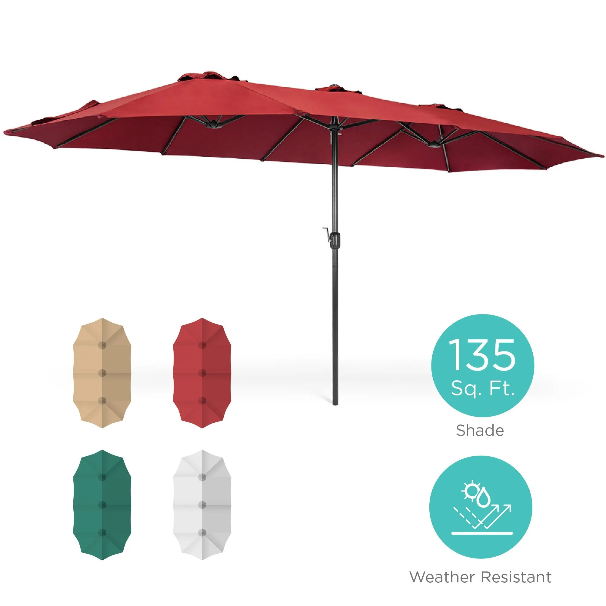 Rectangular Twin Market Patio Umbrella