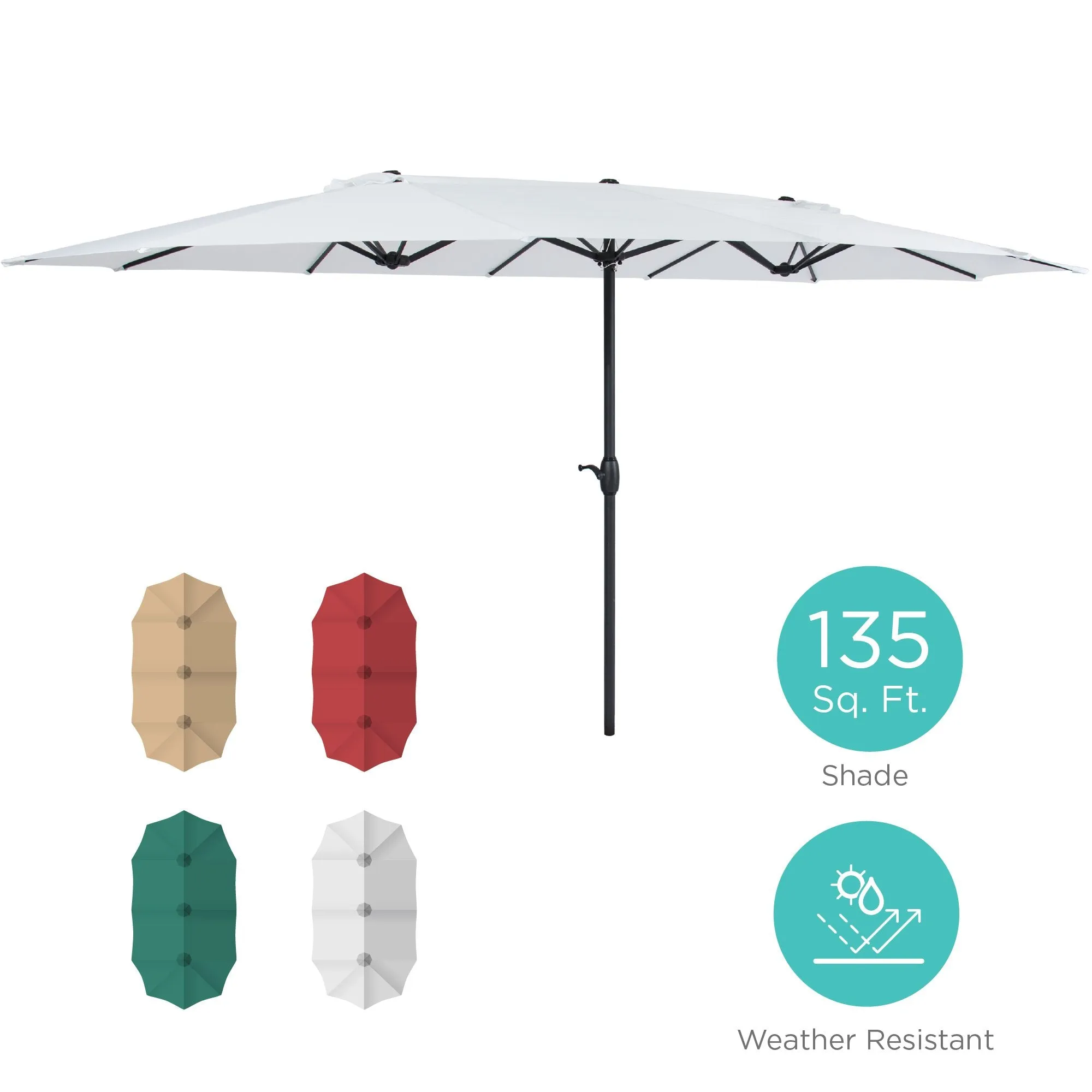 Rectangular Twin Market Patio Umbrella