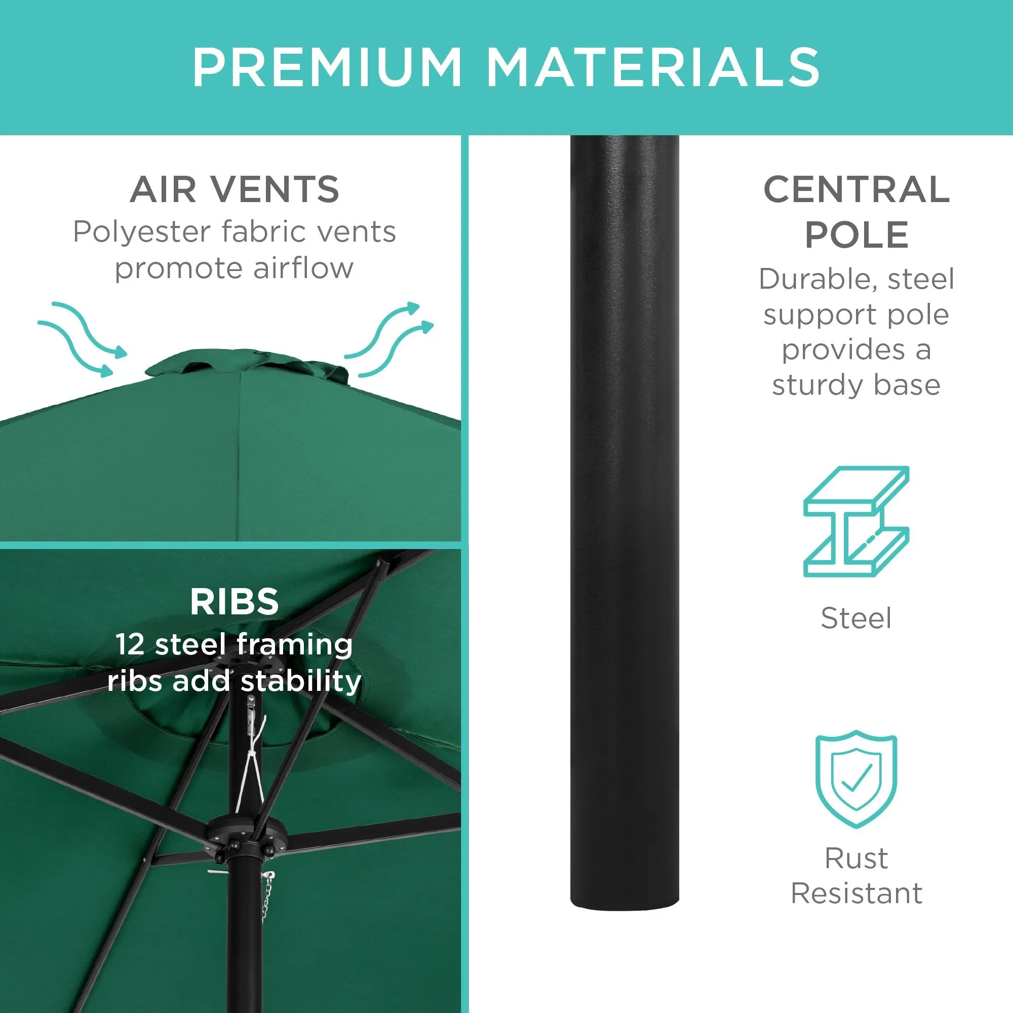 Rectangular Twin Market Patio Umbrella