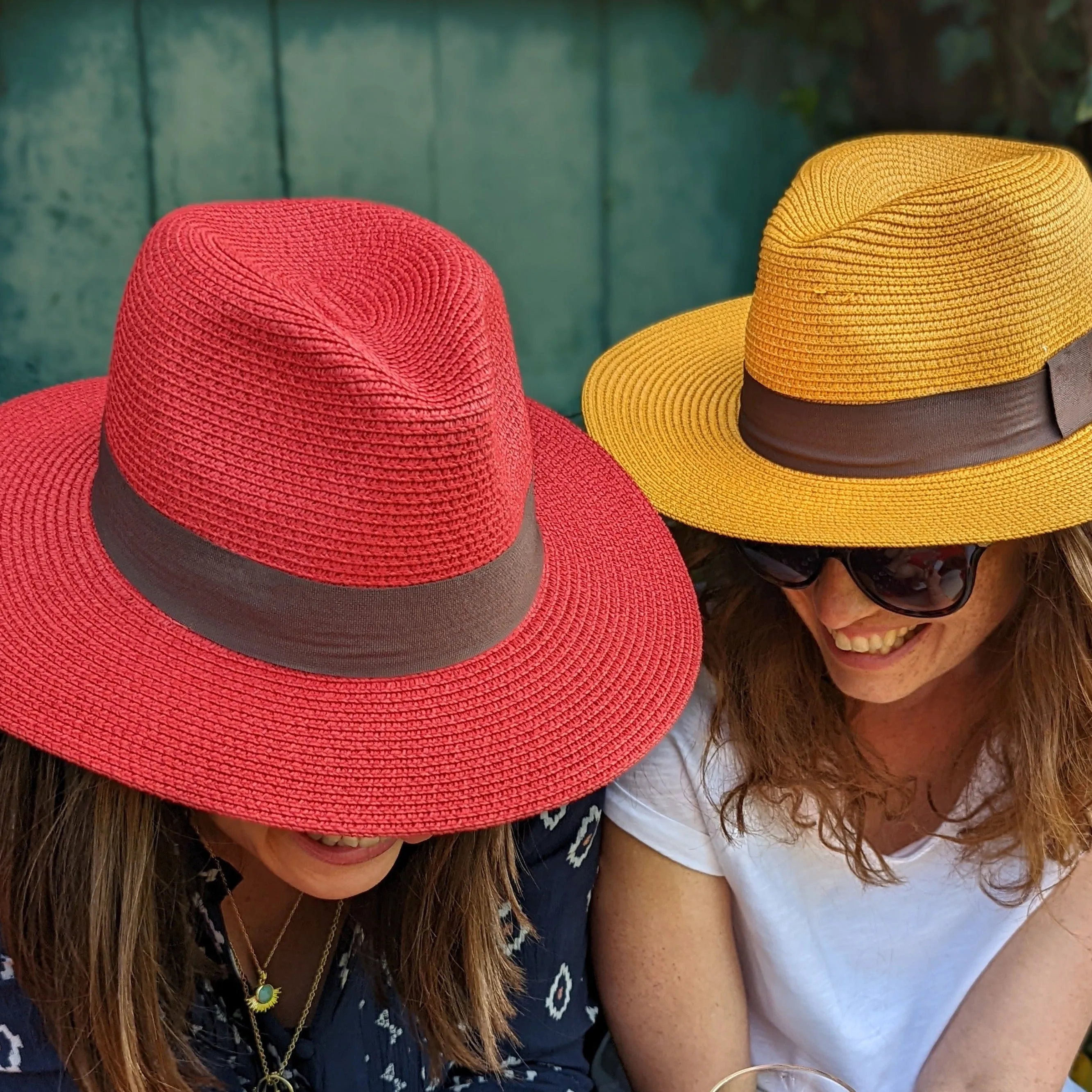 Red Panama Folding Hat (57cm)