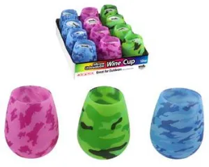 Silicone Wine Cup Camo 12oz