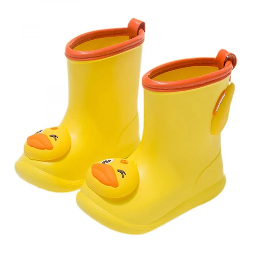 Yellow 160Boys Girls Cartoon Cute Dinosaur Rabbit Children Rain Shoes Waterproof Pvc Rubber Non-slip Soft Toddler Kids Casual Rain Boots